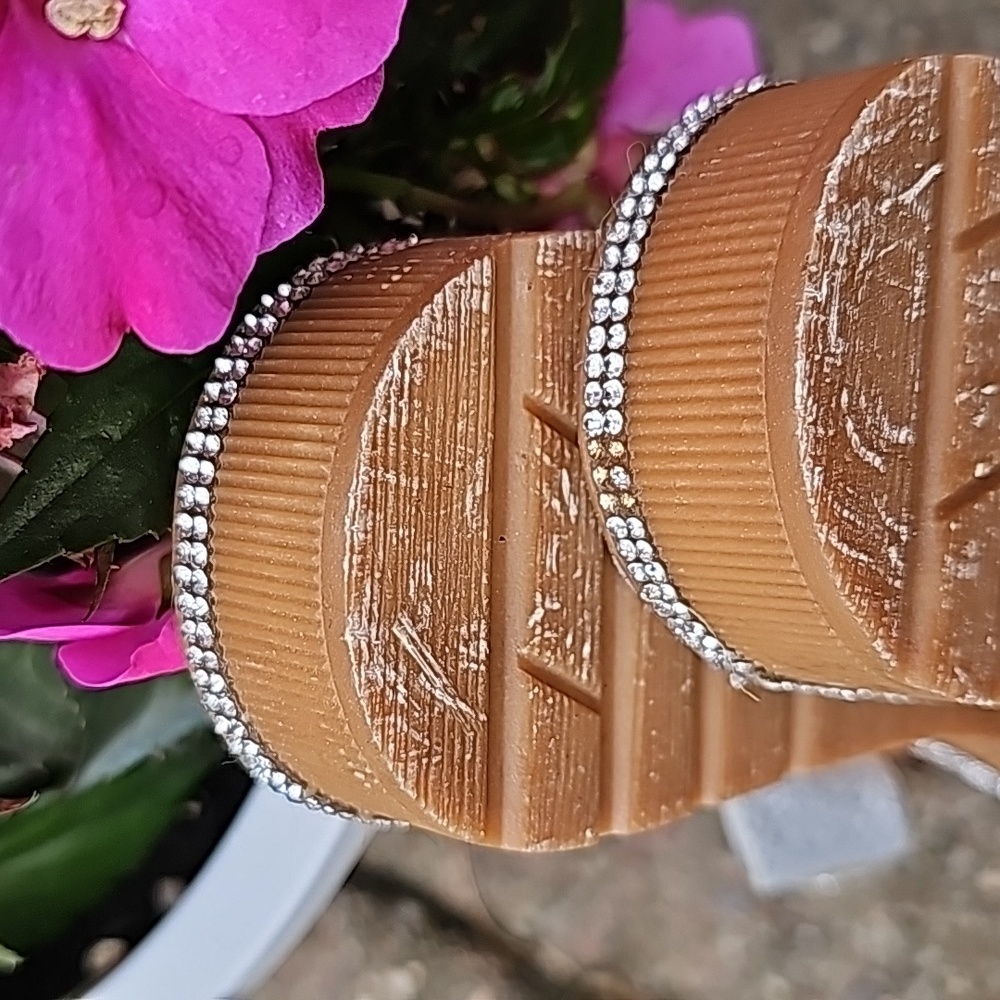 Verano Rio Flipflop Sandals Silver Sparkly Rhinestones Women's Size 8 - Picture 10 of 10